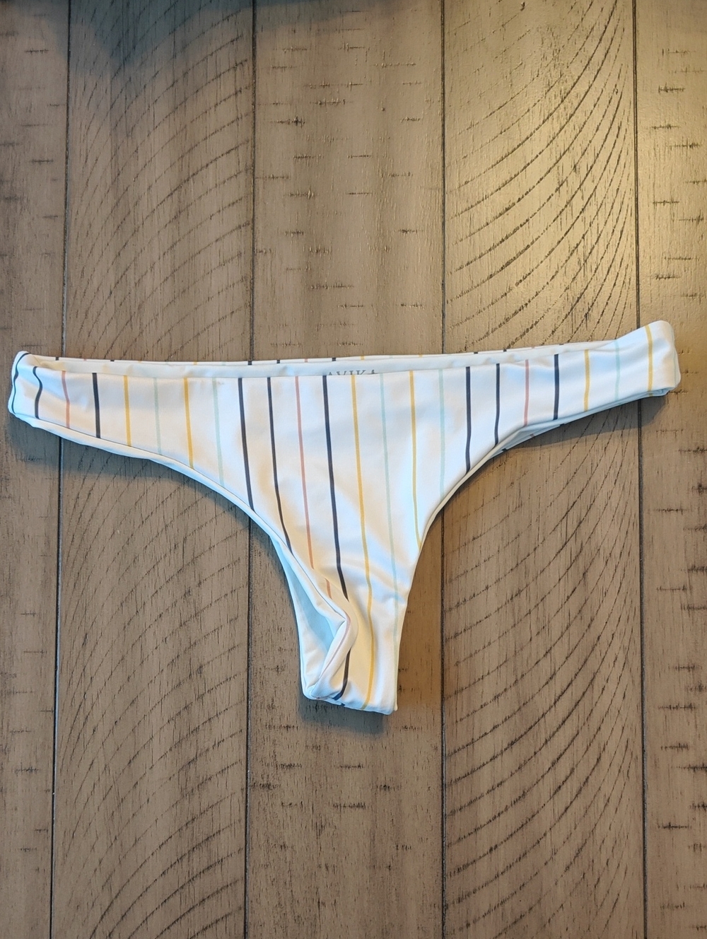 Striped White Bikini Bottom - Women's Swim Bikini